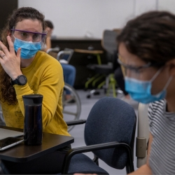 Students wear masks in the classroom